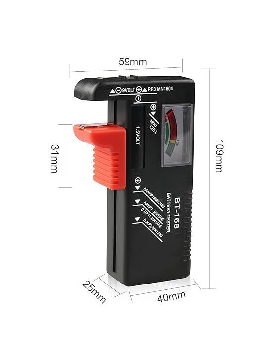 Bindex Bindex Digital Battery Tester for AAA AA C D 9V 15V Household Battery Checker Tester for Small Batteries Button Cell Model BT168D  - Image 2