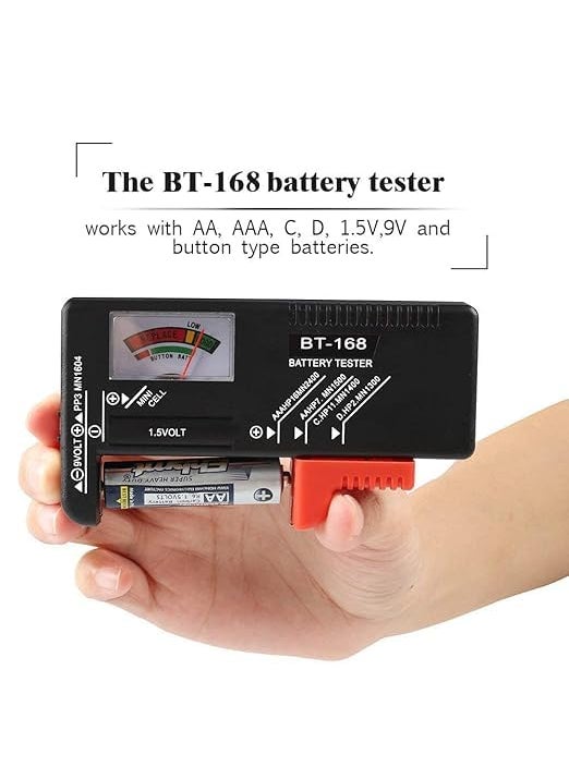 Bindex Bindex Digital Battery Tester for AAA AA C D 9V 15V Household Battery Checker Tester for Small Batteries Button Cell Model BT168D  - Image 3