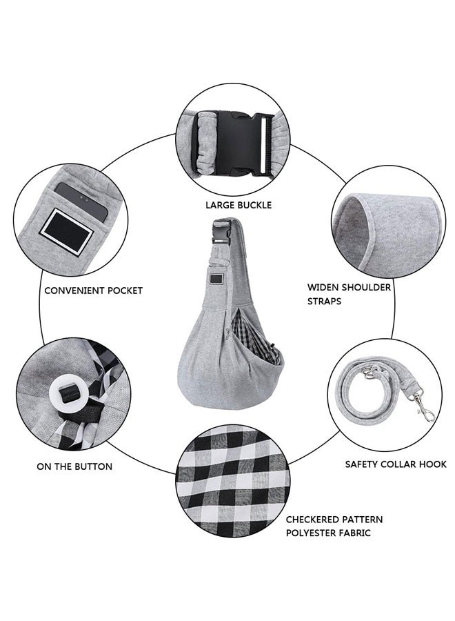 Pet Sling Carrier for Small Dogs Cat Puppy Up to 7KGS, Small Dogs and Cats Carrier Sling, Hand Free Adjustable Small Pets Shoulder Bag for Traveling, Outdoor Grey. - Image 3
