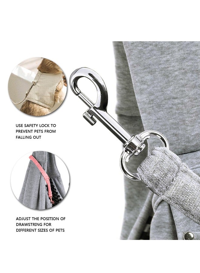 Pet Sling Carrier for Small Dogs Cat Puppy Up to 7KGS, Small Dogs and Cats Carrier Sling, Hand Free Adjustable Small Pets Shoulder Bag for Traveling, Outdoor Grey. - Image 4