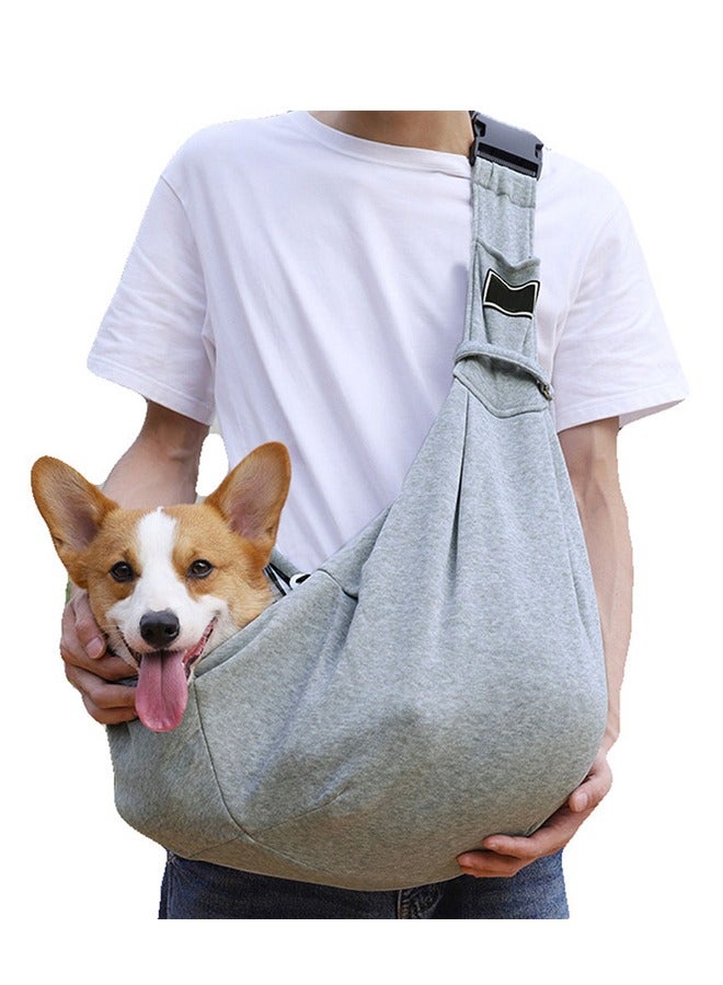 Pet Sling Carrier for Small Dogs Cat Puppy Up to 7KGS, Small Dogs and Cats Carrier Sling, Hand Free Adjustable Small Pets Shoulder Bag for Traveling, Outdoor Grey. - Image 1