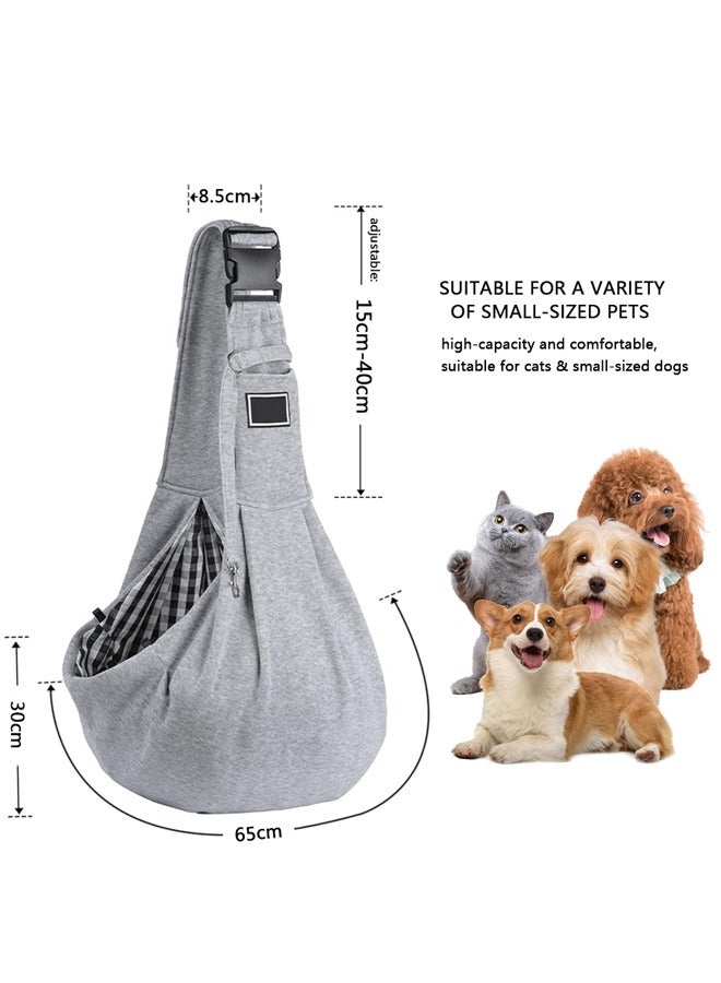 Pet Sling Carrier for Small Dogs Cat Puppy Up to 7KGS, Small Dogs and Cats Carrier Sling, Hand Free Adjustable Small Pets Shoulder Bag for Traveling, Outdoor Grey. - Image 2
