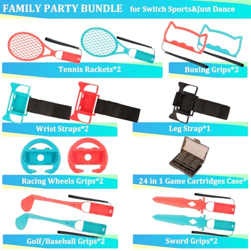 Arisll Switch Sports Accessories Arisll 14 in 1 Switch Sports Accessories Kit for Nintendo Switch SportsFamily Accessories Bundle Kit Compatible with SwitchSwitch OLED Sports Games - Image 3