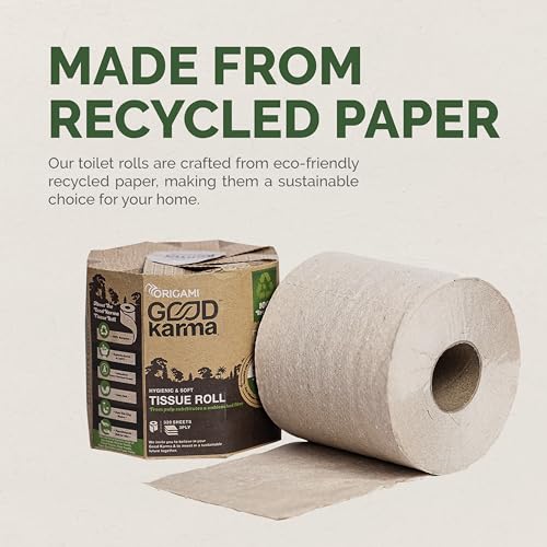 Origami Good Karma 3 Ply Unbleached Eco Friendly Toilet Tissue Paper Pack of 6 | Ultra Absorbent with No Clog & Easy Flush Feature | Gentle on Skin (320 Pulls Total 1920 Sheets) - Image 2