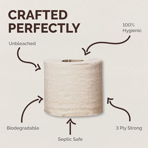 Origami Good Karma 3 Ply Unbleached Eco Friendly Toilet Tissue Paper Pack of 6 | Ultra Absorbent with No Clog & Easy Flush Feature | Gentle on Skin (320 Pulls Total 1920 Sheets) - Image 3