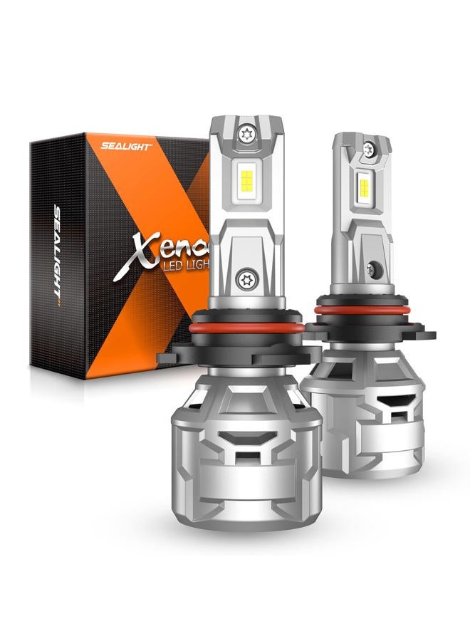 SEALIGHT 𝟗𝟎𝟎𝟔/𝐇𝐁𝟒 30000LM لمبات، 60000H عمر افتراضي طويل جداً 𝟗𝟎𝟎𝟖 أضواء ضباب، 6500K أبيض بارد مع مروحة تبريد 15000RPM، حجم حقيقي 1:1، عبوة من 2 - Image 1