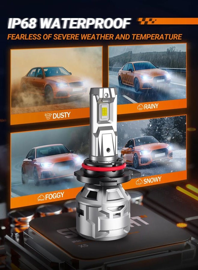 SEALIGHT 𝟗𝟎𝟎𝟔/𝐇𝐁𝟒 30000LM لمبات، 60000H عمر افتراضي طويل جداً 𝟗𝟎𝟎𝟖 أضواء ضباب، 6500K أبيض بارد مع مروحة تبريد 15000RPM، حجم حقيقي 1:1، عبوة من 2 - Image 4