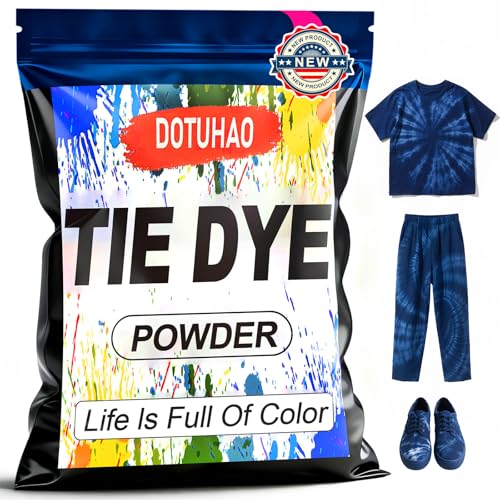 DOTUHAO Tie Dye Powder, Dark Blue Tie Dye for Clothes, Fabric Dye, Permanent & Washfast Powder Tie Dyes, Creative Dyes for Clothes (Dark Blue,2 OZ) - Image 1