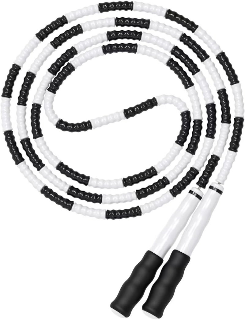 Leeboom Jump Rope, Adjustable Length Tangle-Free Segmented Soft Beaded Skipping Rope, Fitness Jump Rope for Kids, Man, and Women Weight Loss 9.2 Feet - Image 1