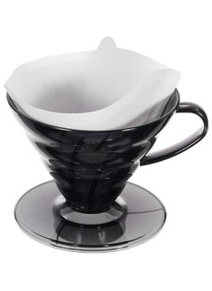 رانك  قمع V60 للقهوة المتخصصة، قمع فلتر أسود من اكريلك  02 مع فلتر ترشيح 02  - Image 1