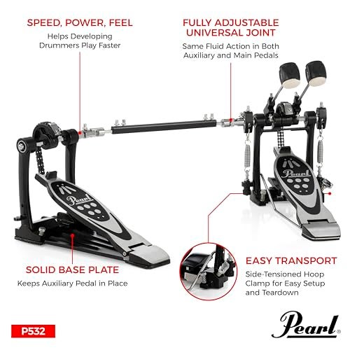 PEARL P532 Double Bass Drum Pedal - Image 2