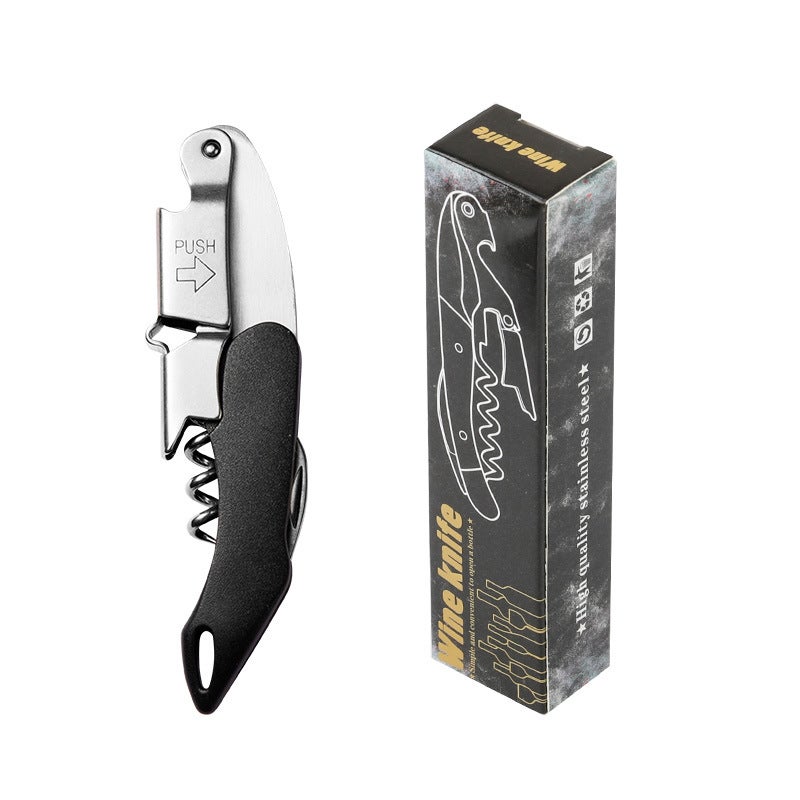 Red Wine Bottle Opener Stainless Steel Multifunctional Haima Knife Beer Opener Portable Wine Knife Starter Home High-endJD-01 black plastic handle wine knife JD-01 black plastic handle wine knife