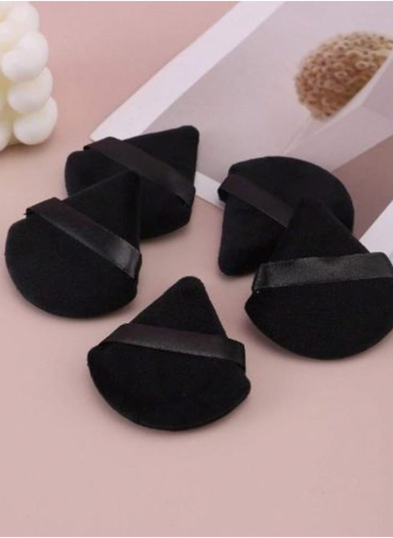 Generic 5pcs Black Triangle Shaped Powder Puff Set For Loose Powder  - Image 2