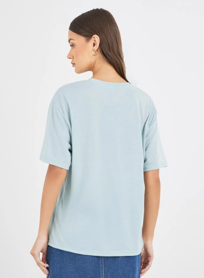 Styli Styli Women Green Yosemite Graphic Oversized T-Shirt
