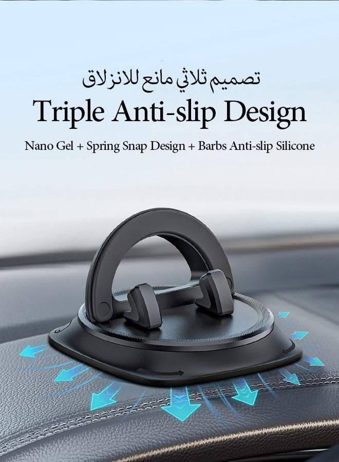 Car Phone Mount, Phone Mount for Car, Dashboard Cell Holder 360° Rotatable Car with Non-Slip Silicone, Cell Phone Car Mount, Stable Phone Mount for Car, Compatible Phone, Other Smartphone (Black) - Image 3