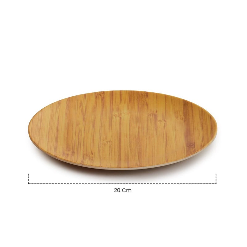 Red Butler Eco-Friendly Bamboo Fiber Snack Plates | Set of 4 Side Plates | Reusable and Stain Resistant | Sturdy Weight and Durable | Microwave & Dishwasher Safe | Elegant Wooden Design - Image 5