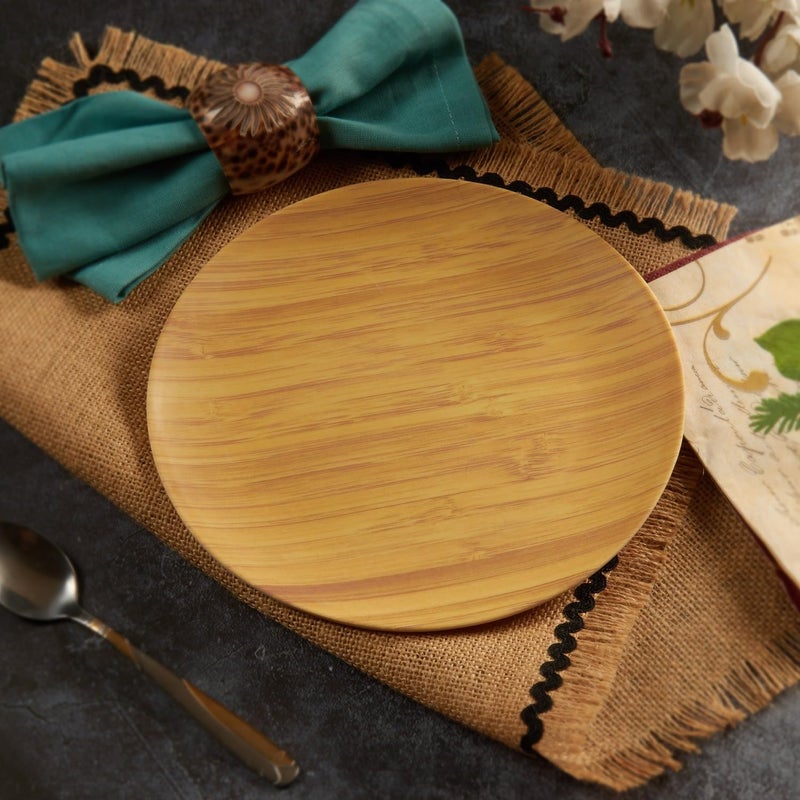 Red Butler Eco-Friendly Bamboo Fiber Snack Plates | Set of 4 Side Plates | Reusable and Stain Resistant | Sturdy Weight and Durable | Microwave & Dishwasher Safe | Elegant Wooden Design - Image 2