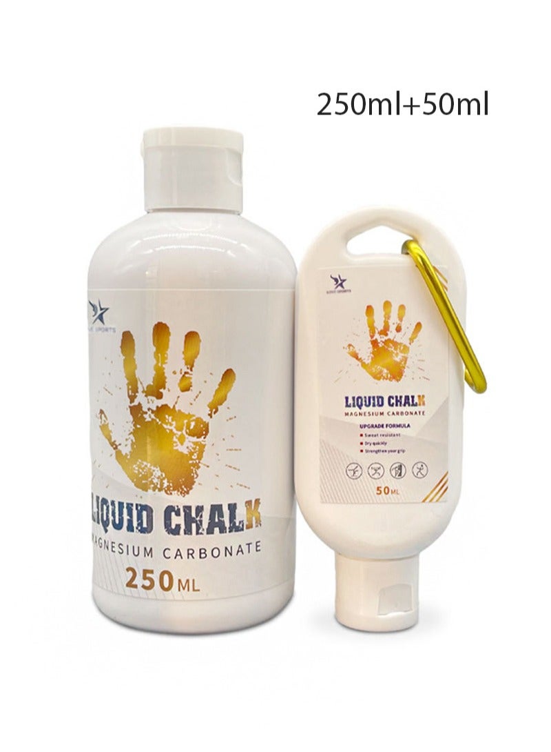 ايكانبو مجموعة طباشير سائلة ٢٥٠ مل + ٥٠ مل لرفع الأثقال والتسلق والتدريب المتقاطع ورفع الأثقال، طباشير تمارين معتمد لليد ومسامير القدم - Image 1