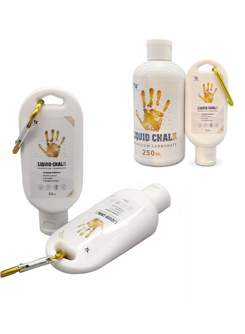 ايكانبو مجموعة طباشير سائلة ٢٥٠ مل + ٥٠ مل لرفع الأثقال والتسلق والتدريب المتقاطع ورفع الأثقال، طباشير تمارين معتمد لليد ومسامير القدم - Image 4