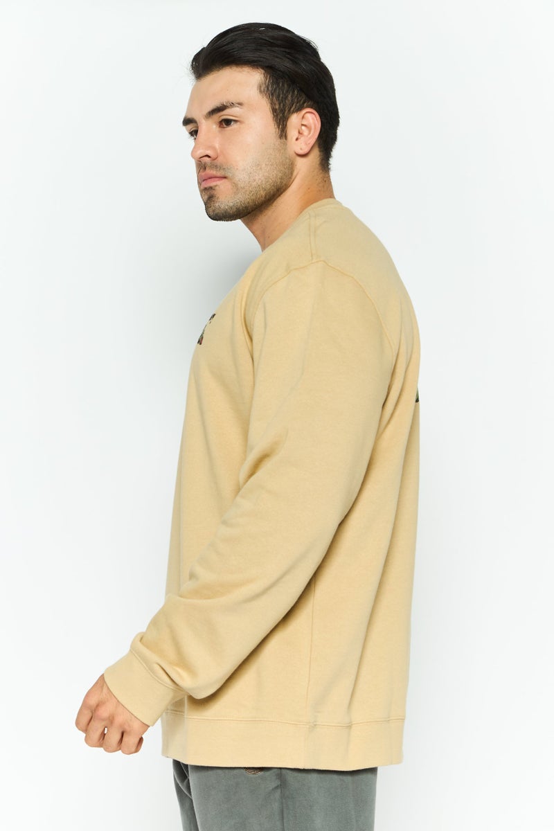 Hurley سويت شيرت رياضي للرجال بأكمام طويلة مناسب في الهواء الطلق، بيج - Image 3