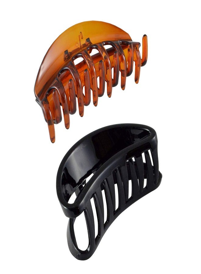 نات مشابك شعر كبيرة/مخلب للنساء والفتيات، عبوة من قطعتين (Claw-06) - Image 2