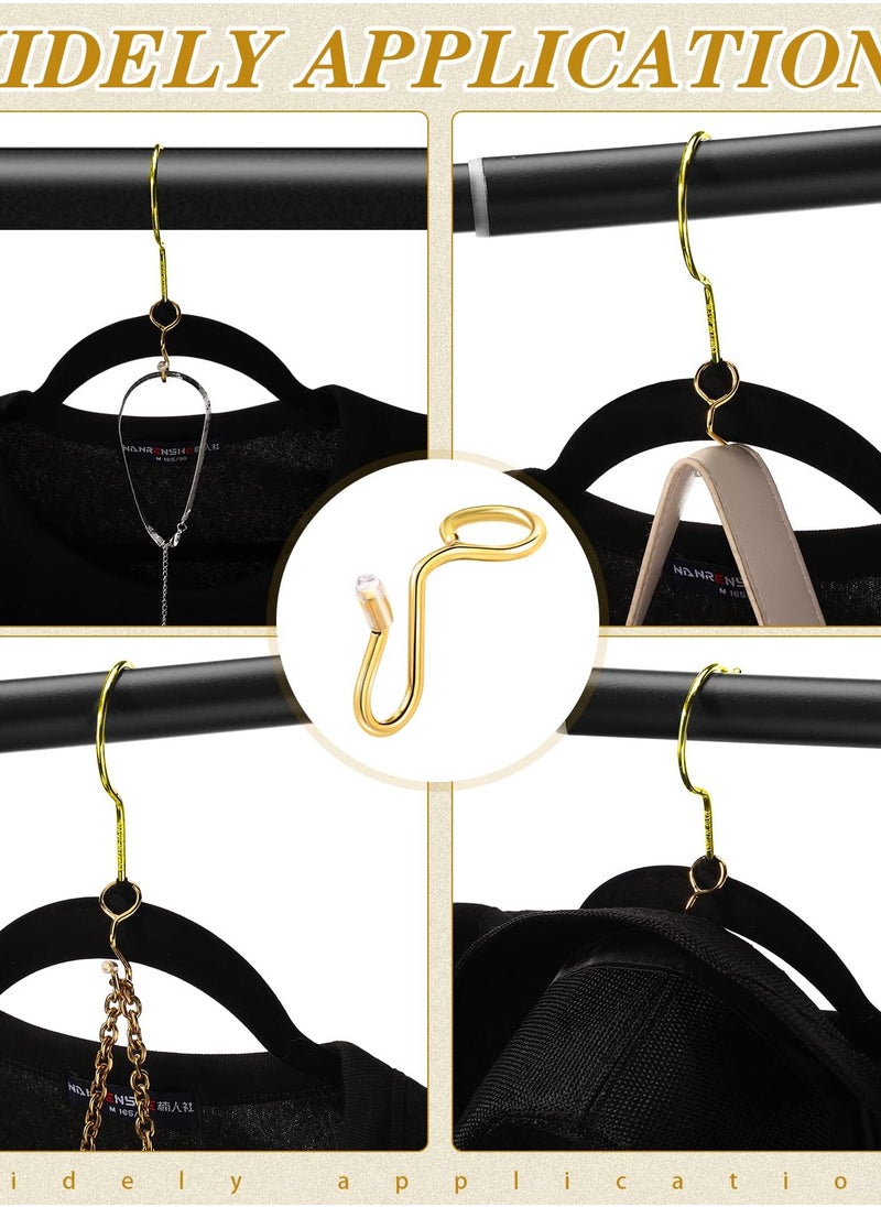 Excefore 25 Pieces Clothes Hanger Connector Hooks, Metal Hanger Extender Hooks Hanger Hooks for Velvet Hangers Plastic Wooden Closet Space Saving, Gold, 25 Pieces  - Image 5