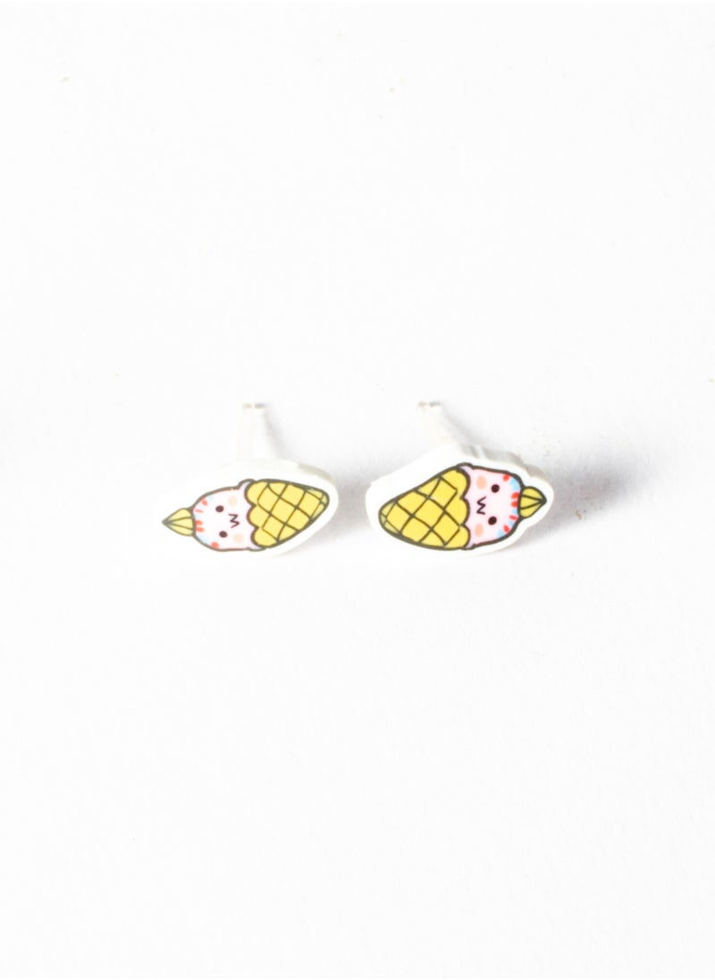 The Black Pearl Accessories Small Silicon Earring for Baby-Premium Quality- Ice Cream 