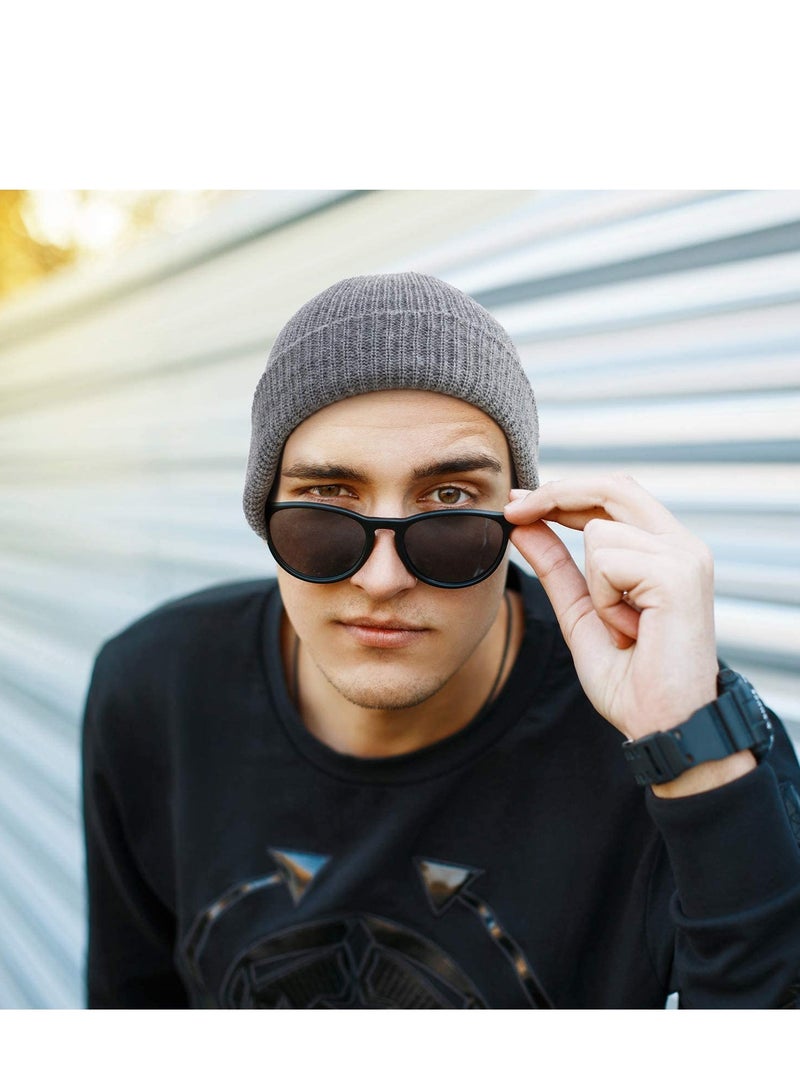 SYOSI 4 Pieces Trawler Beanie Watch Hat Roll up Edge Skullcap Fisherman Beanie Unisex - Image 4