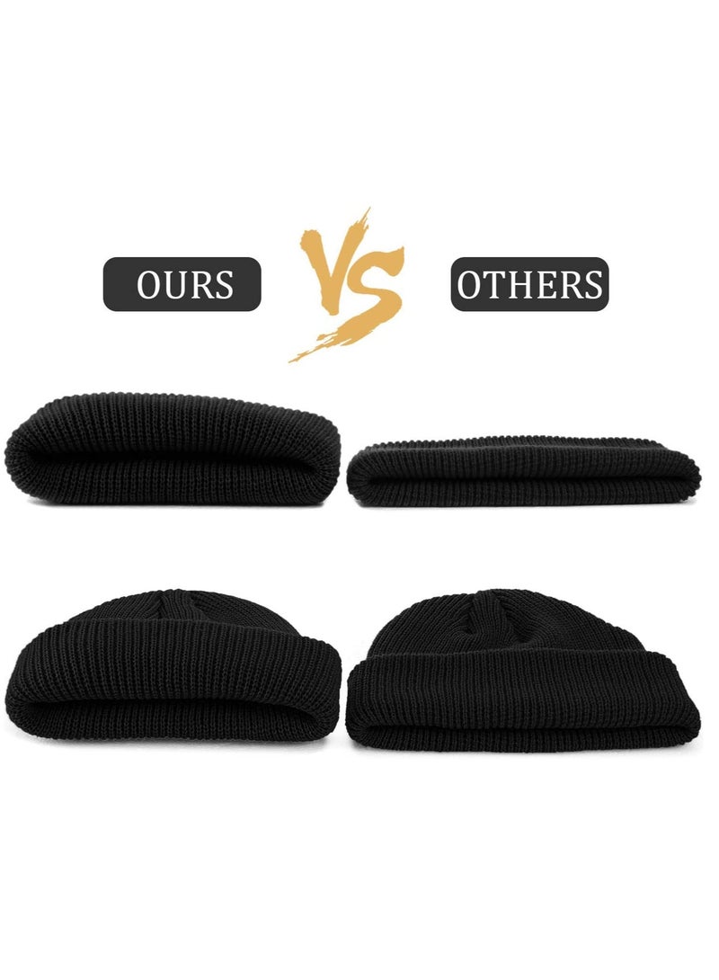 SYOSI 4 Pieces Trawler Beanie Watch Hat Roll up Edge Skullcap Fisherman Beanie Unisex - Image 5