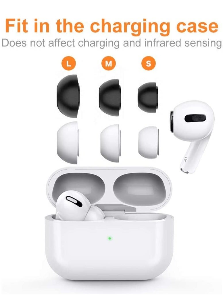 Suntown Replacement Ear Tips for AirPods Pro, White-Silicone and Black-Memory Foam Ear Buds Tips with Portable Storage Box - Image 2