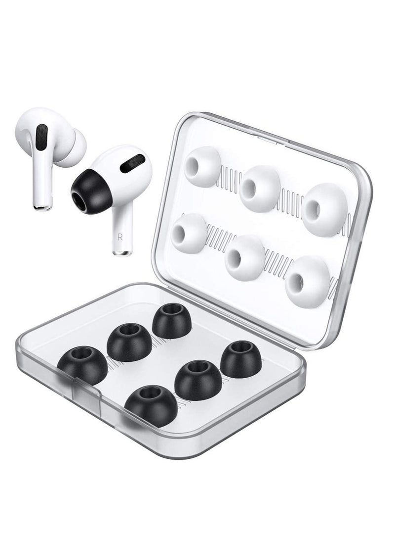 Suntown Replacement Ear Tips for AirPods Pro, White-Silicone and Black-Memory Foam Ear Buds Tips with Portable Storage Box - Image 1