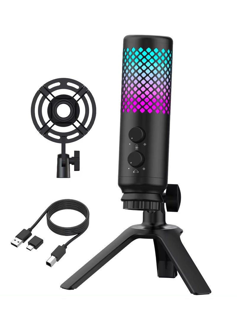 Spark A professional microphone with a Type-C port for broadcasting and podcasts suitable for games for PCs, PS4 and PS5 devices with RGB color space control - Image 2