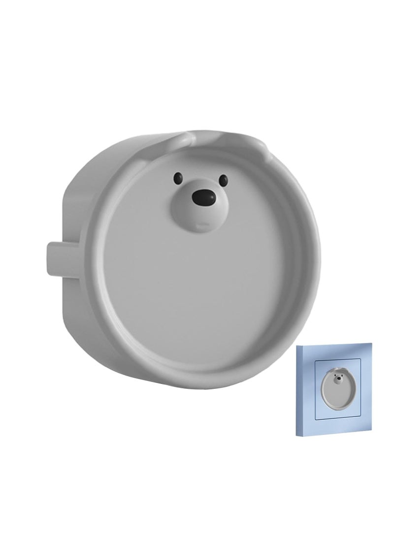 Baby Socket Cover, Silicone 2 Hole Electrical Socket Plug Cover, European Standard Protective Cover, Childproof Plug Protector, Silicone Socket Protective Cover, Electrical Socket Protection Against Electric Shock (Gray)  - Image 3