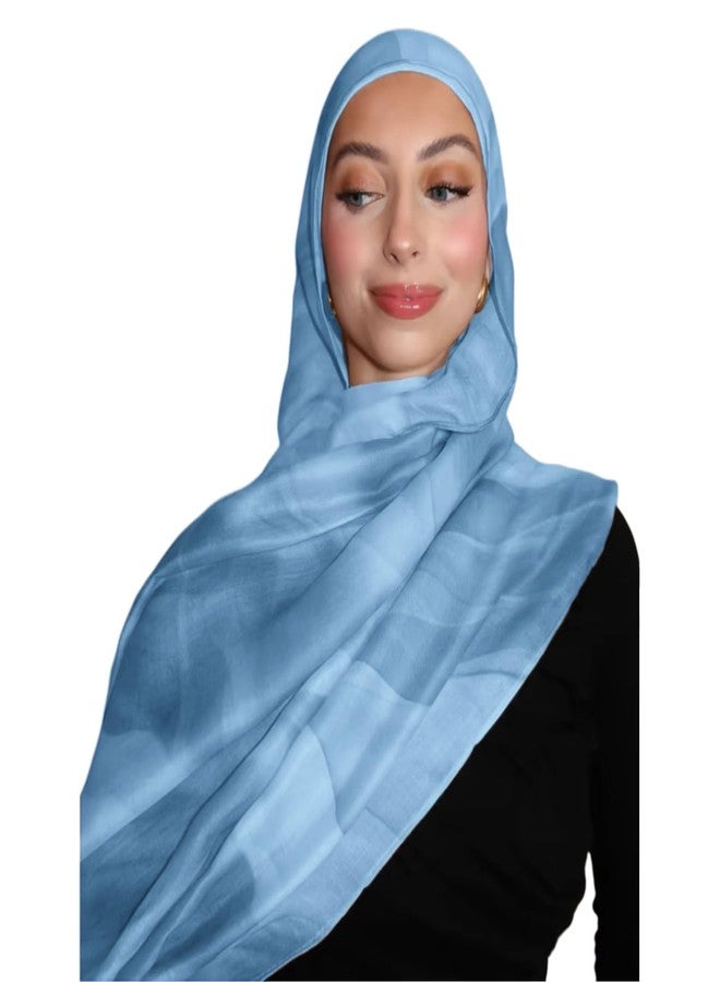 ZGMYC وشاح حجاب مطبوع عليه زهور مائية من ZGMYC للنساء، مصنوع من قطن مودال ناعم، سهل الحمل، غطاء رأس، شال، وشاح طويل، اللون 20، مقاس واحد - Image 1
