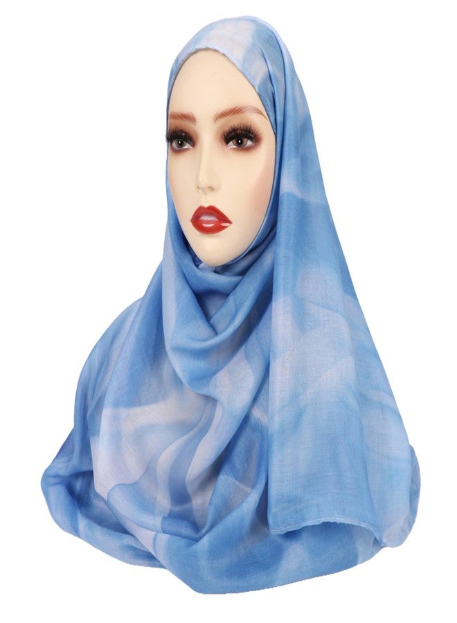 ZGMYC وشاح حجاب مطبوع عليه زهور مائية من ZGMYC للنساء، مصنوع من قطن مودال ناعم، سهل الحمل، غطاء رأس، شال، وشاح طويل، اللون 20، مقاس واحد - Image 5
