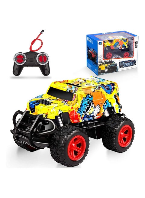 Mini RC Remote Control Car Toy  for Kids, Boys and Girls with 1:43 Scale, Toy for Toddlers and Kids, Yellow
