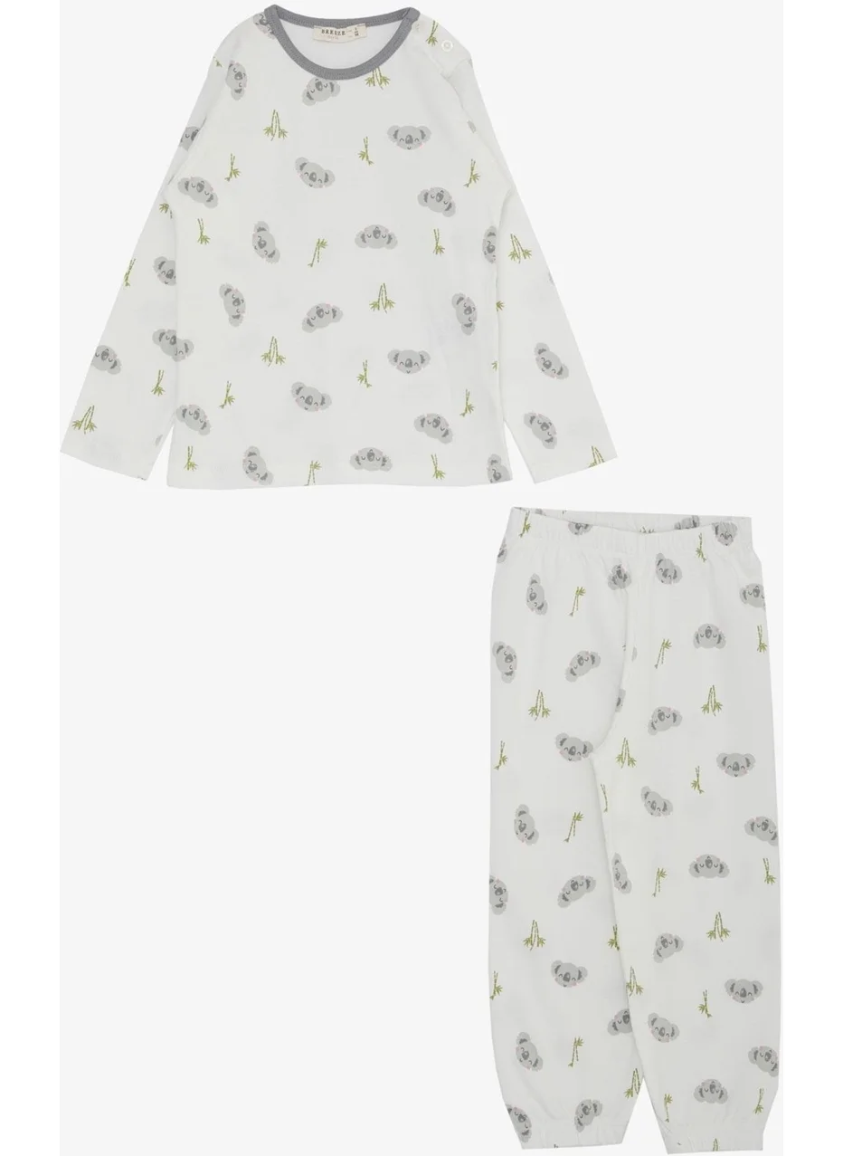بريز Breeze Baby Girl Pajama Set, Cute Koala Pattern, 9 Months-3 Years, Ecru