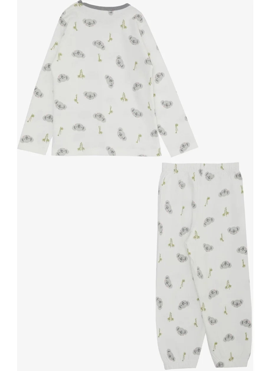 بريز Breeze Baby Girl Pajama Set, Cute Koala Pattern, 9 Months-3 Years, Ecru