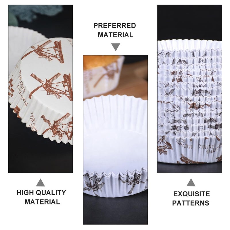 300 Pcs Grease Proof Baking Liners Cupcake Wrappers High Temperature Resistant Round Cake Cups - Image 4