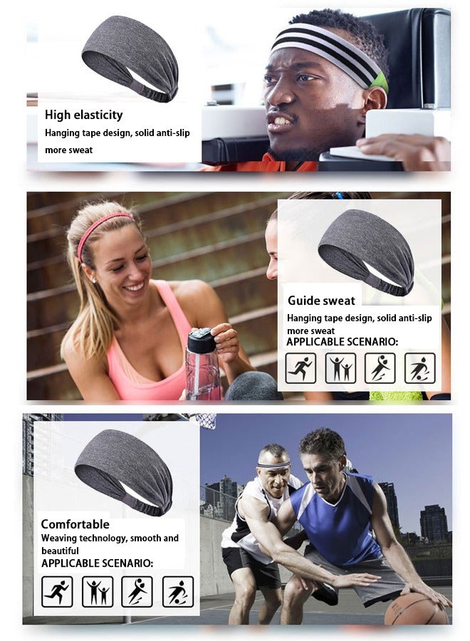 Loquat Yoga Sport Athletic Headband for Women and Men Elastic Non Slip Lightweight Headbands Headscarf for Fitness Exercise Tennis Running Gym Dance Sweat Wicking Sports Headband - Image 4