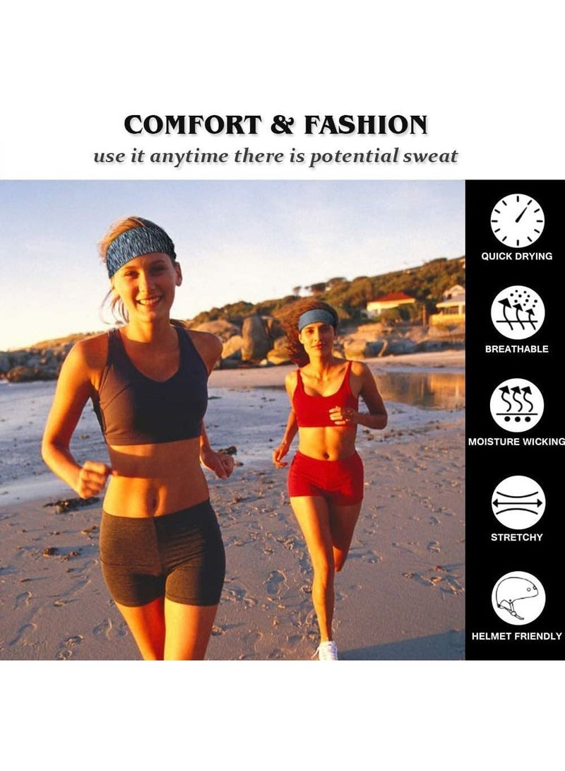 Loquat Yoga Sport Athletic Headband for Women and Men Elastic Non Slip Lightweight Headbands Headscarf for Fitness Exercise Tennis Running Gym Dance Sweat Wicking Sports Headband - Image 5