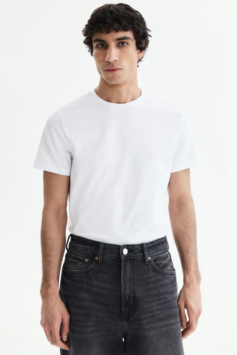 H&M Round-neck T-shirt Slim fit