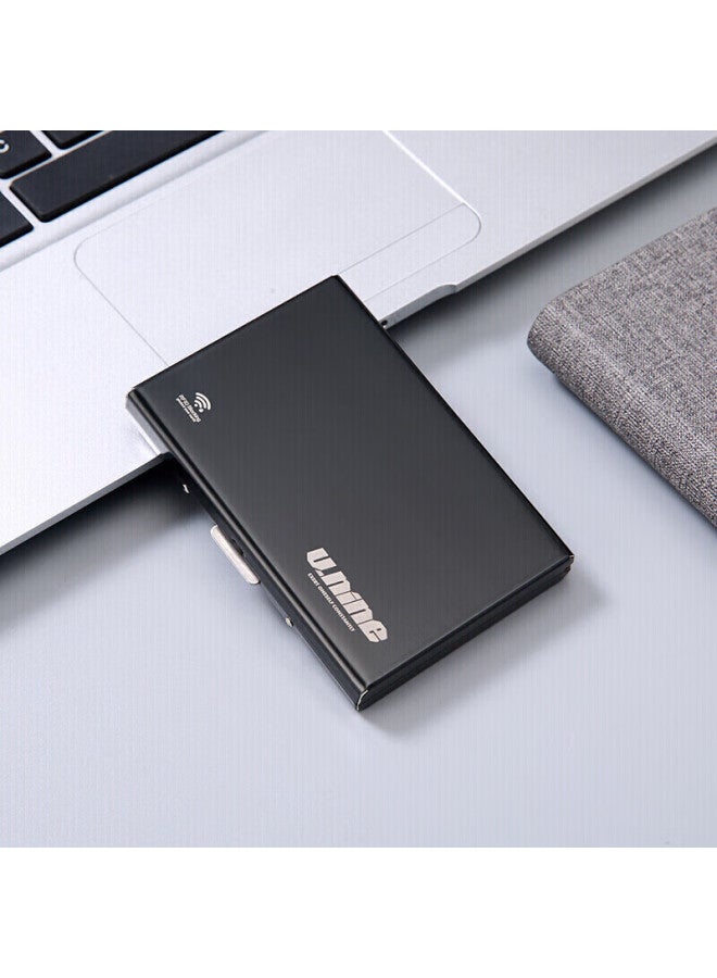 V.nine Card Holder, Anti-theft Card Sleeve, Anti-magnetic Wallet, Ultra-thin Small Card Case, Gift For Husband Or Boyfriend, Black - Image 4