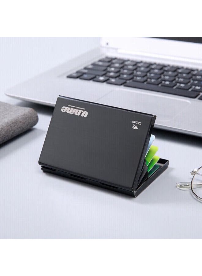 V.nine Card Holder, Anti-theft Card Sleeve, Anti-magnetic Wallet, Ultra-thin Small Card Case, Gift For Husband Or Boyfriend, Black - Image 5