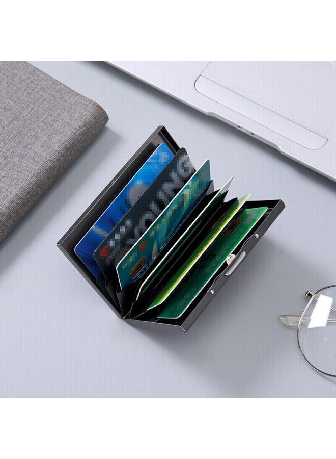 V.nine Card Holder, Anti-theft Card Sleeve, Anti-magnetic Wallet, Ultra-thin Small Card Case, Gift For Husband Or Boyfriend, Black - Image 3