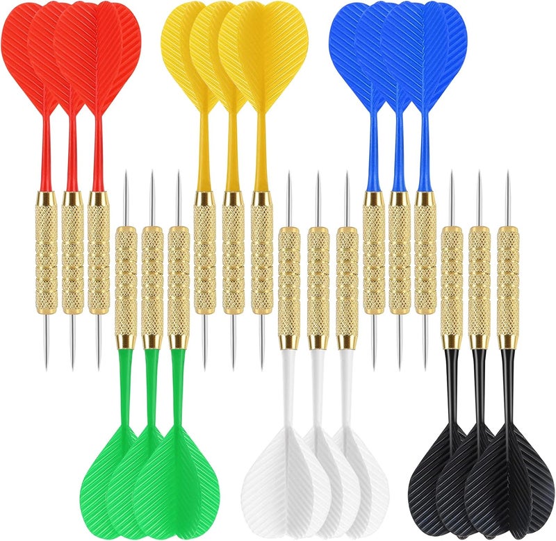 accmor 18 Pack Steel Tip Darts, 18 Grams Metal Tip Dart Set, Darts Metal Tip Set, Metal Darts for Dartboard - Image 1