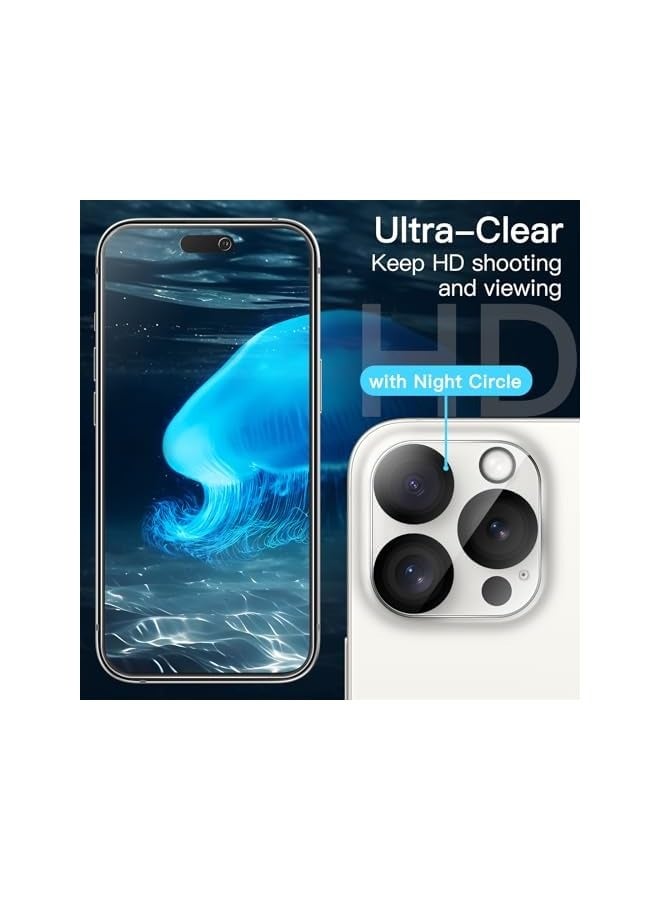 JETech Screen Protector for iPhone 15 Pro 6.1-Inch with Camera Lens Protector, Bubble Free, Easy Installation Tool, Tempered Glass Film, HD Clear, 3-Pack Each - Image 5
