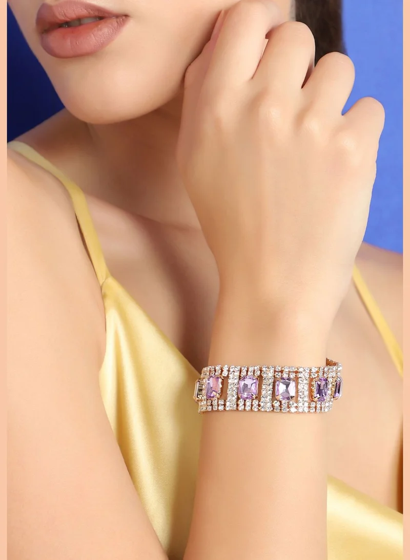 SOHI Gold Plated Party Designer Stone Bracelet For Women