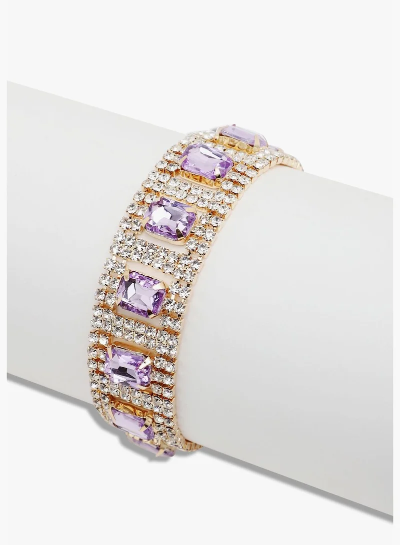 SOHI Gold Plated Party Designer Stone Bracelet For Women