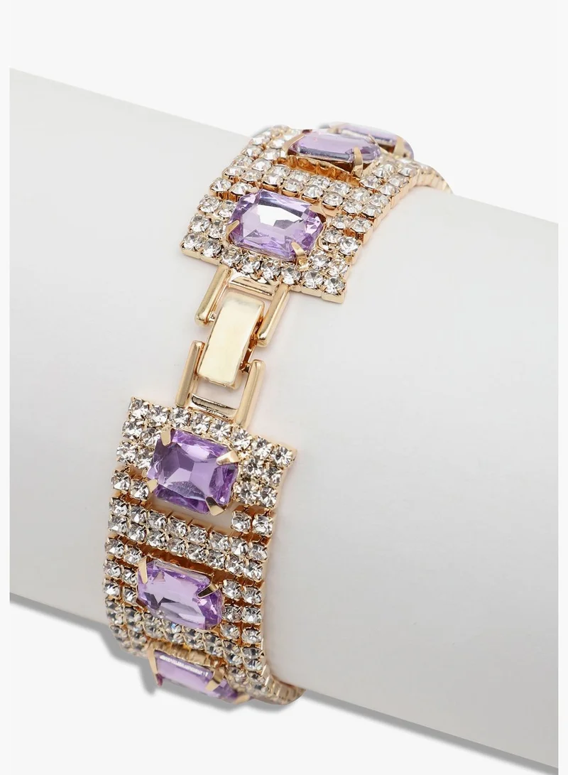 SOHI Gold Plated Party Designer Stone Bracelet For Women